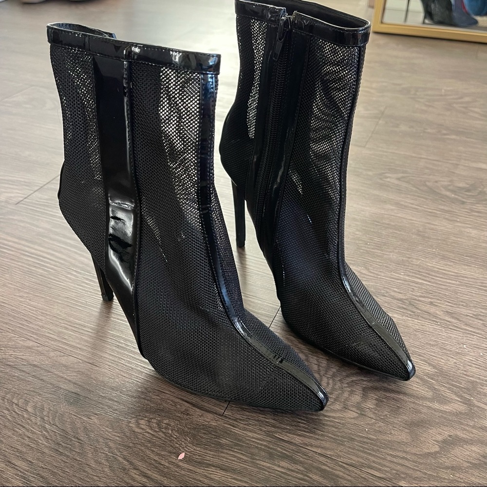 jeffrey campbell adette mesh heeled ankle boots